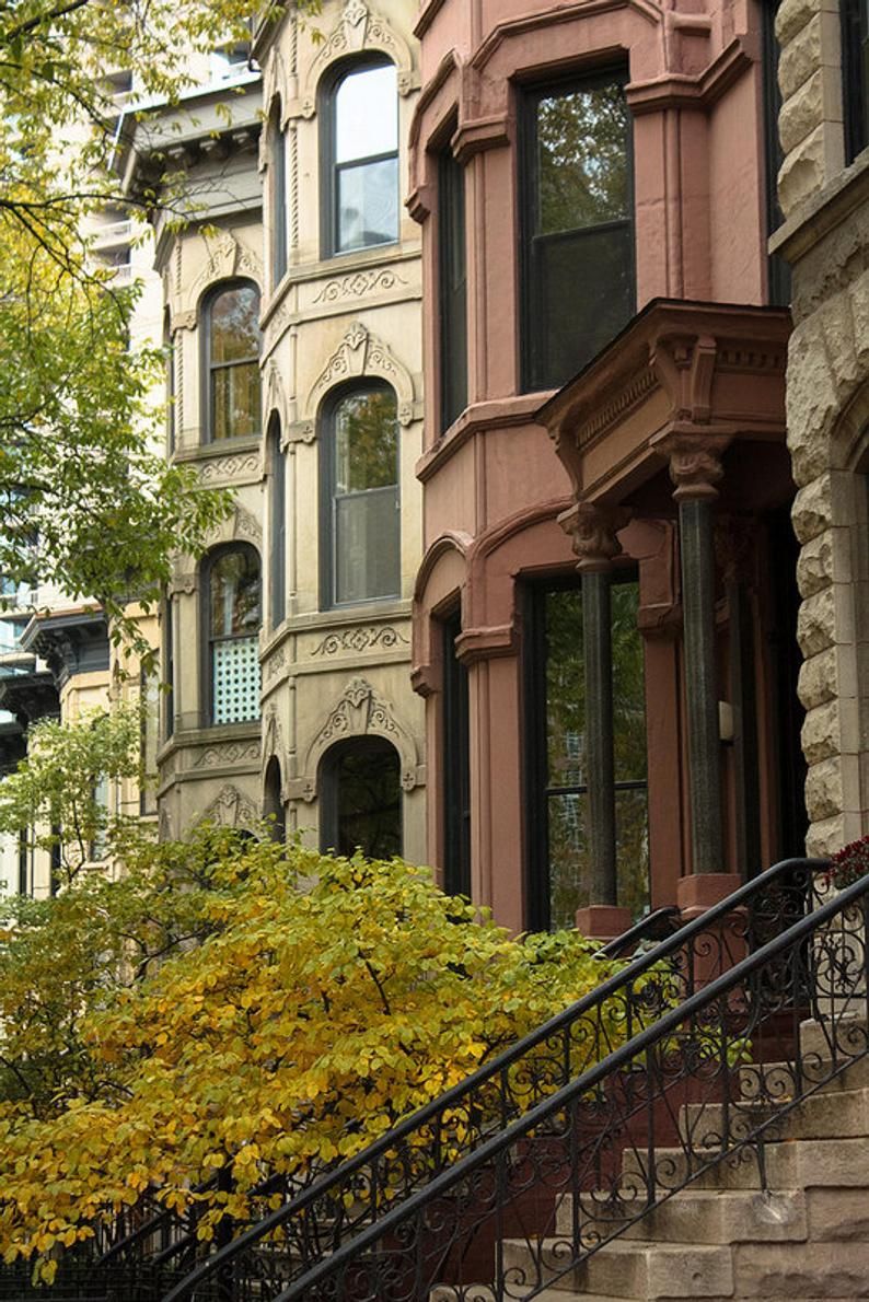 Chicago photography, Chicago Apartments in the Fall, Chicago Walkup, brownstone apartments, Chicago architecture, wall art, chicago art